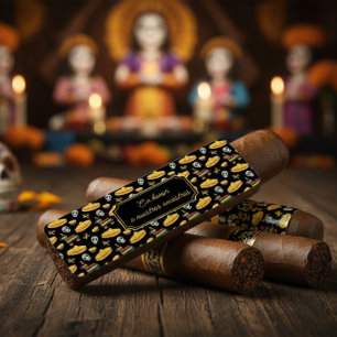 Étiquette Emballage de cigare personnalisé Día de los Muerto