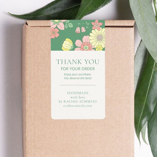 Étiquette Emballage floral Boho moderne