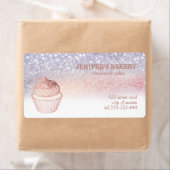Étiquette Emballage rose gold pour cupcakes et friandises fa (En situation)