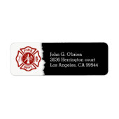 Étiquette Emblème de pompier | Adresse de retour (Devant)