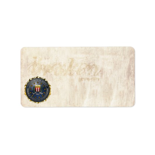 Étiquette Emblème du FBI (Devant)