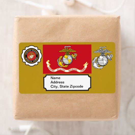 Étiquette Emblème, sceau et drapeau de l'USMC (En situation)