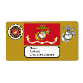 Étiquette Emblème, sceau et drapeau de l'USMC (Devant)