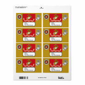 Étiquette Emblème, sceau et drapeau de l'USMC (Feuille entière)