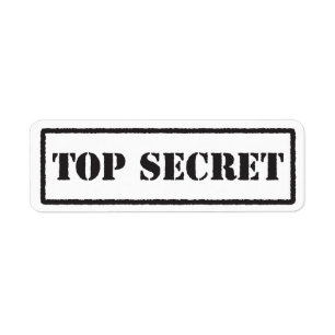 Étiquette embouti par noir extrêmement secret