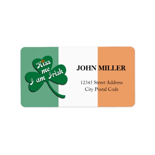 Étiquette Embrasse-moi Je suis irlandais (Devant)