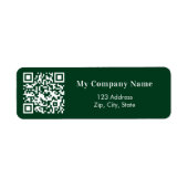 Étiquette Emerald green business qr code adresse de retour (Devant)