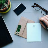 Étiquette Emerald green business qr code adresse de retour