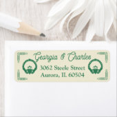 Étiquette Emerald Green Celtic Knot Claddagh Mariage (En situation)