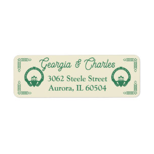 Étiquette Emerald Green Celtic Knot Claddagh Mariage