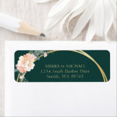 Étiquette Emerald Green Gold Rings Mariage Adresse de retour (En situation)