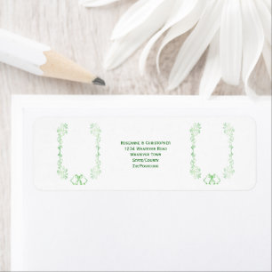 Étiquette Emerald Green Mariage Adresse de retour Label Bell