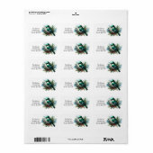 Étiquette Emerald Green Nesting Bird Holiday Nouvelle adress (Feuille entière)