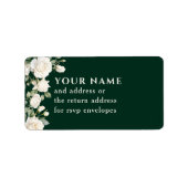 Étiquette Emerald Green Roses blanches RSVP Enveloppe Adress (Devant)