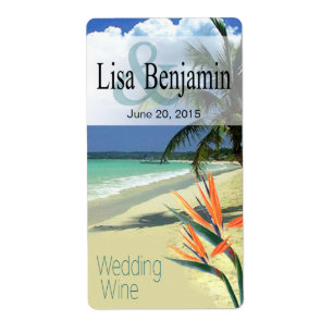 Étiquette Emerald Waters Tropical Beach Vin de mariage