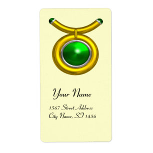 Étiquette Émeraude verte d'anniversaire TAURUS ZODIAC
