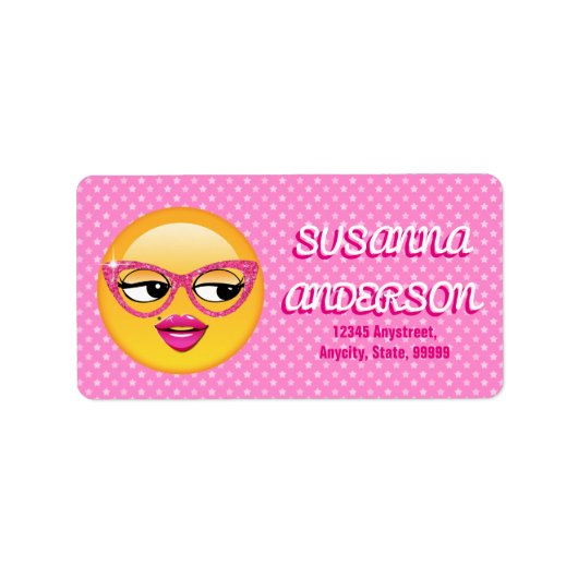 Étiquette Emoji Flirty Girl ID227 (Devant)