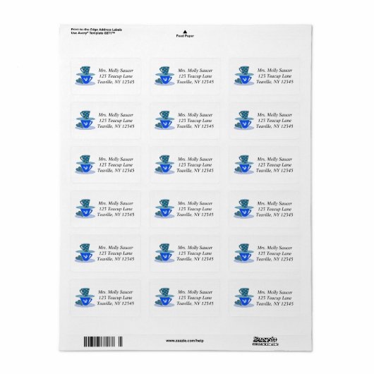 Étiquette Empiler les Teacups (Feuille entière)