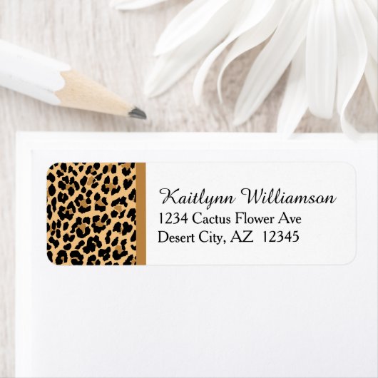 Étiquette Empreinte de léopard élégant (En situation)
