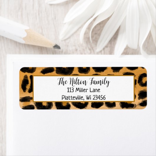 Étiquette Empreinte de léopard Elegant (En situation)