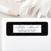 Étiquette Empreinte de léopard noir minimal moderne (En situation)