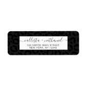 Étiquette Empreinte de léopard noir minimal moderne (Devant)