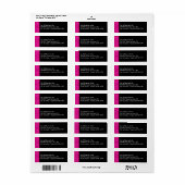 Étiquette Empreinte de léopard rose chaud et noir Swanky (Feuille entière)