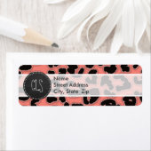 Étiquette Empreinte de léopard rose corail ; aspect tableau (En situation)