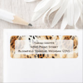 Étiquette Empreinte de léopard safari animal retour adresse (En situation)