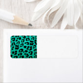Étiquette Empreinte de léopard turquoise vert et noir (En situation)