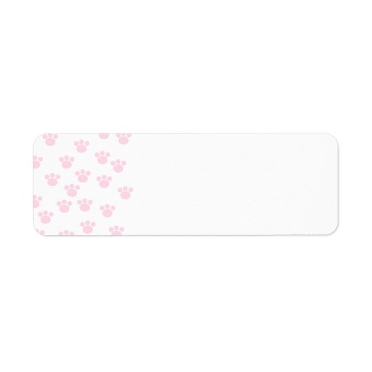 Étiquette Empreinte de patte animal. Motif rose clair et bla (Devant)