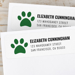 Étiquette Empreinte de patte moderne de chien de compagnie