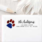 Étiquette Empreinte de patte patriotique Adresse de retour p (En situation)