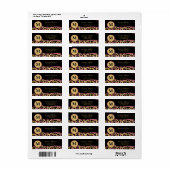 Étiquette Empreinte or rose guépard'impression adresse de re (Feuille entière)