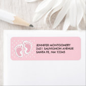 Étiquette Empreintes Bébé Rose Cute (En situation)