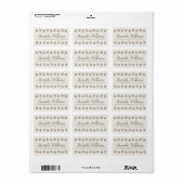 Étiquette Empreintes de pattes beige clair brun joli script (Feuille entière)