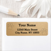 Étiquette Empreintes de pattes De Chiens Avec Effet D'Emboss (En situation)