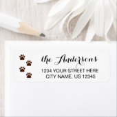 Étiquette Empreintes de pattes personnalisés Nom de famille  (En situation)