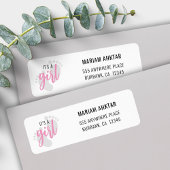 Étiquette Empreintes roses mignonnes C’est une fille Adresse