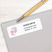 Étiquette Empreintes roses mignonnes C’est une fille Adresse