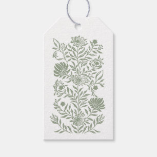 Étiquette en bois gravé vert vintage