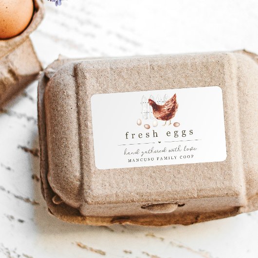 Étiquette en carton de la ferme de poulet peint à 