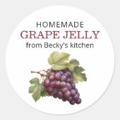 Étiquette en conserve de raisins rouges maison (Devant)