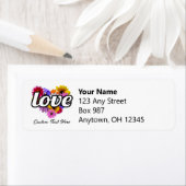 Étiquette En Fleur - Amour Coeur En Forme De Bouquet Floral (En situation)