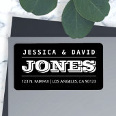 Étiquette en noir et blanc à l'apparence créative