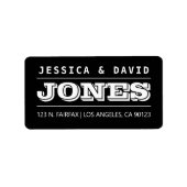 Étiquette en noir et blanc à l'apparence créative (Devant)