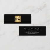 Étiquette en or métallique Monogramme noir (Devant / Derrière)