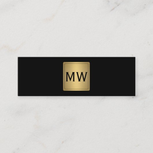 Étiquette en or métallique Monogramme noir (Devant)