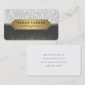 Étiquette en or métallique Sparkle Bokeh avec band (Devant / Derrière)