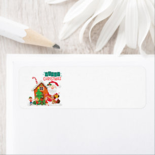 Étiquette En-tête du Père Noël